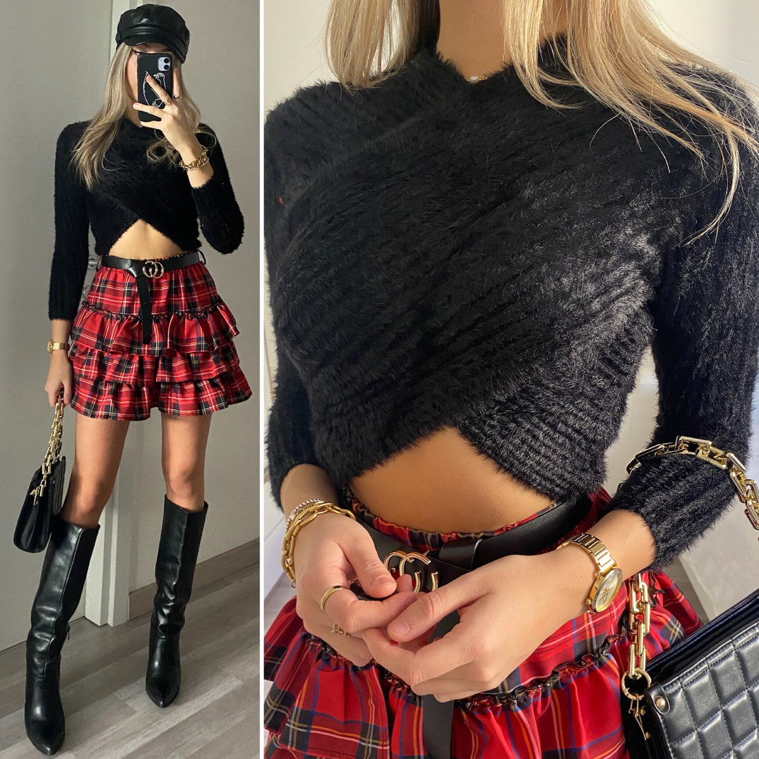 Maglioncino morbidissimo nero con choker - R.a. Boutique 