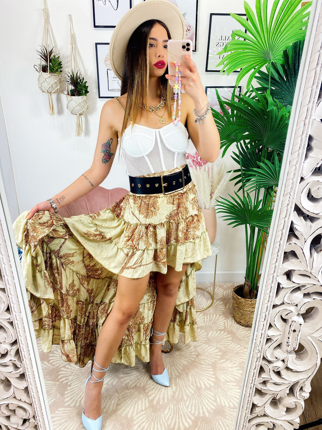 Gonna asimmetrica sabbia toni caldi - R.a. Boutique 