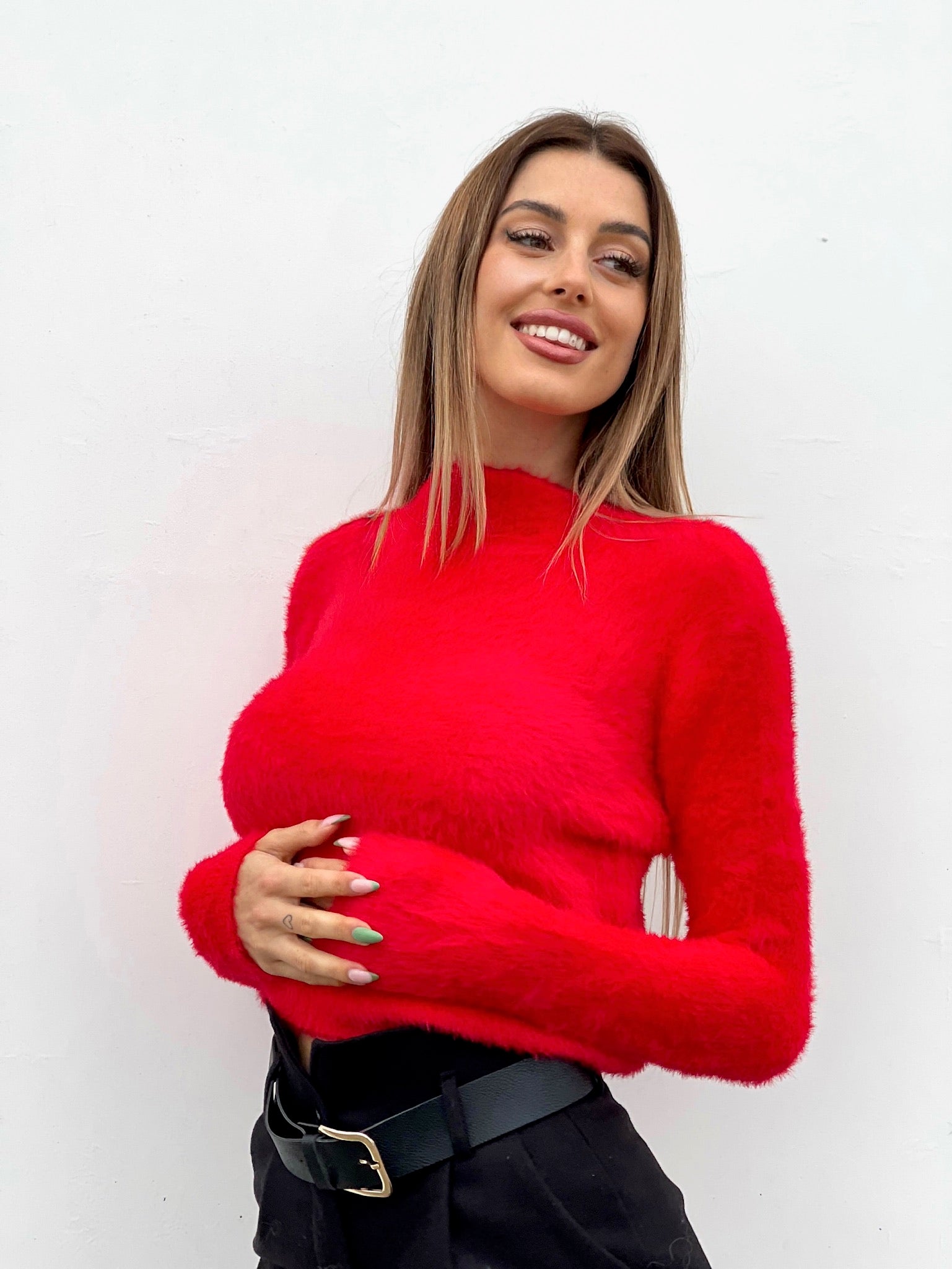 Maglioncino morbidissimo rosso - R.a. Boutique 