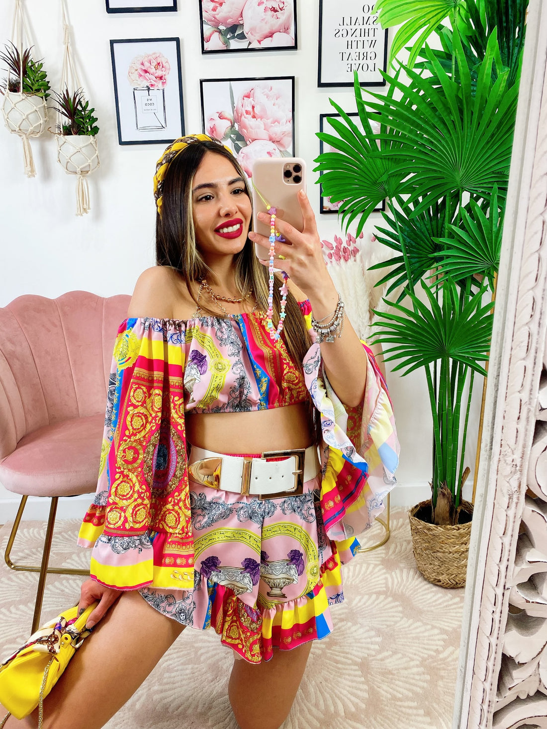 Completo etnico dettagli fucsia - R.a. Boutique 