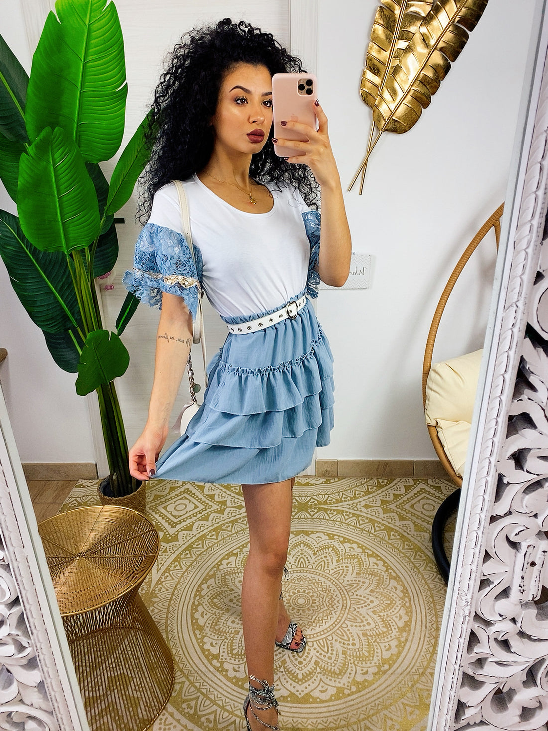 T-shirt con manica in pizzo carta da zucchero - R.a. Boutique 