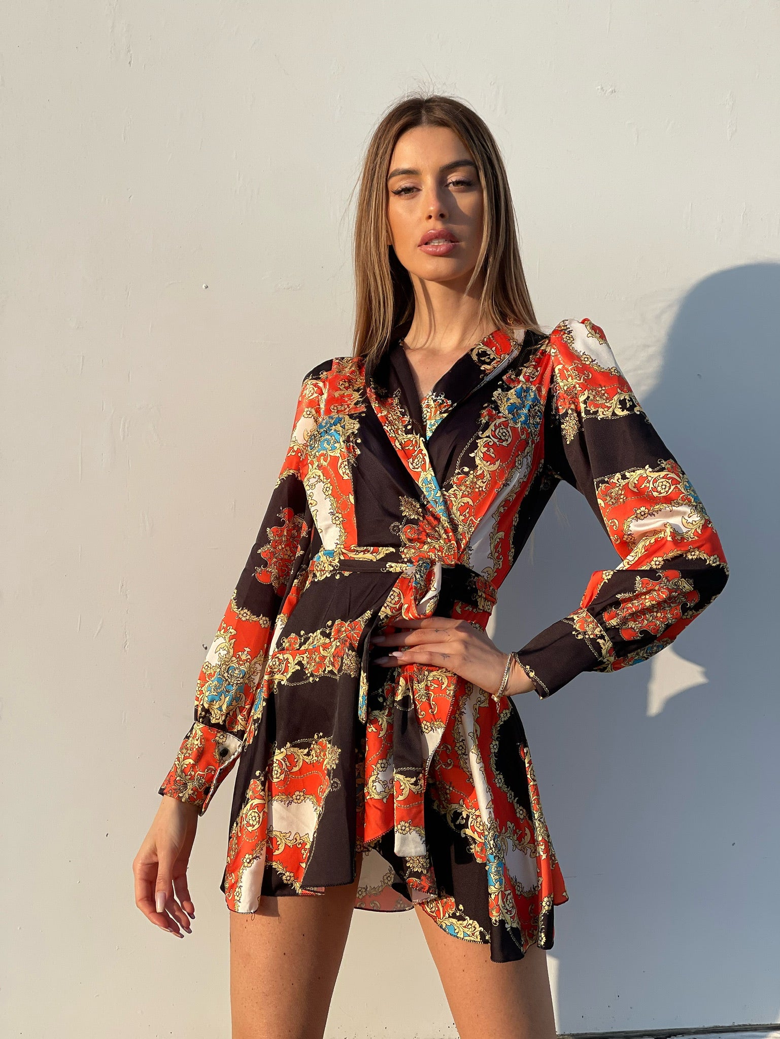 Abito etnico arancione e nero - R.a. Boutique 