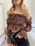 Top animalier scollo a barchetta - R.a. Boutique 