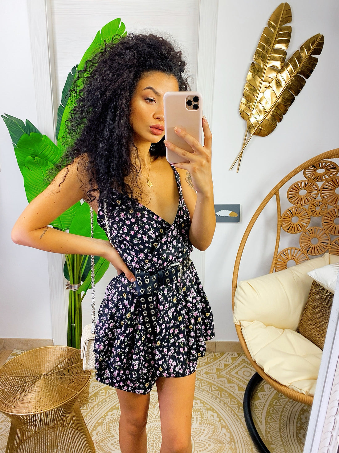 Tutina a fiori incrociata - R.a. Boutique 