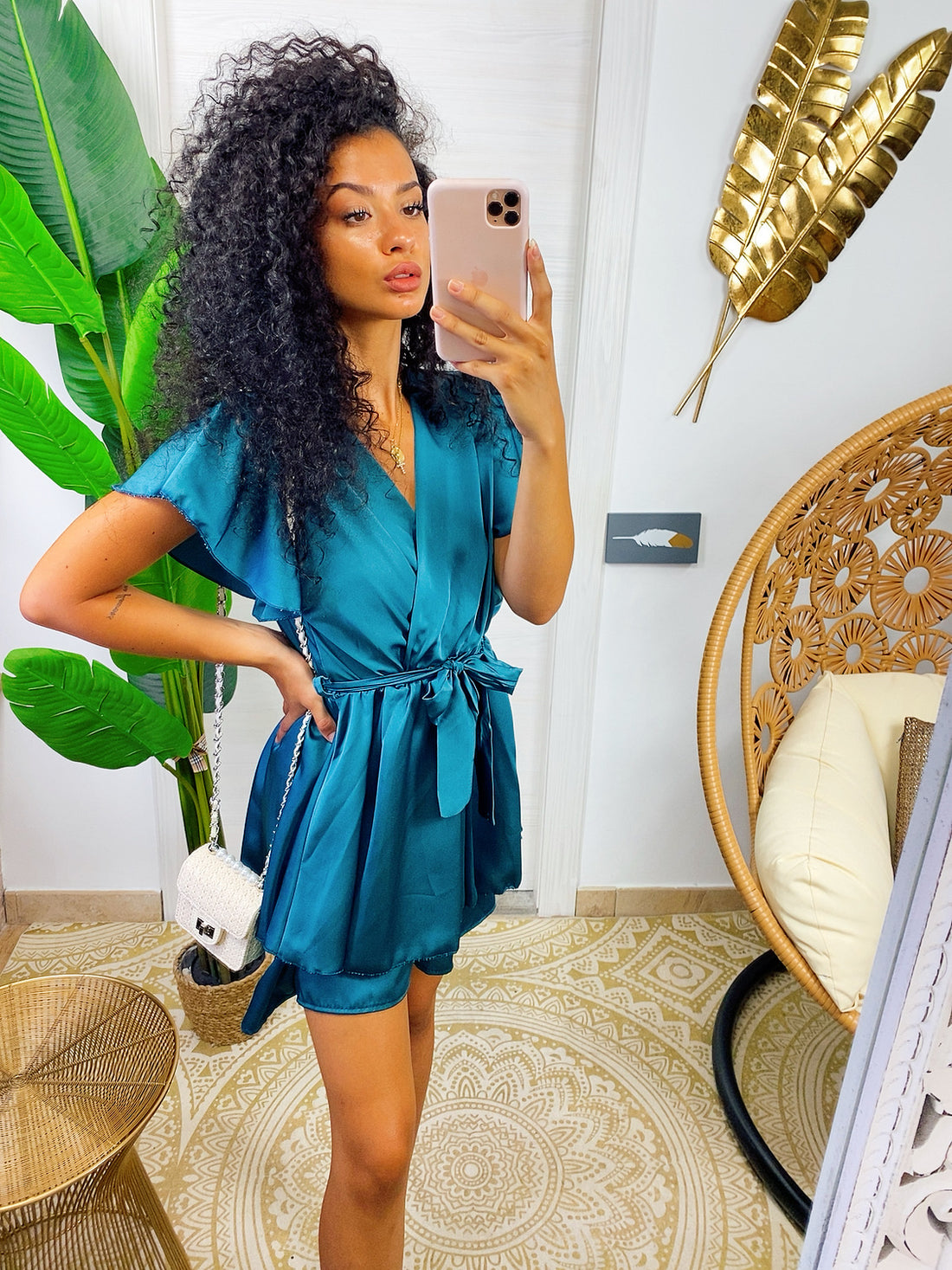 Tutina in raso con balze - R.a. Boutique 