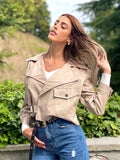 Giacca in eco pelle beige - R.a. Boutique 