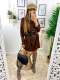 Abito in maglia manica ampia marrone - R.a. Boutique 
