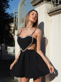 Abito nero con cuore e strass - R.a. Boutique 