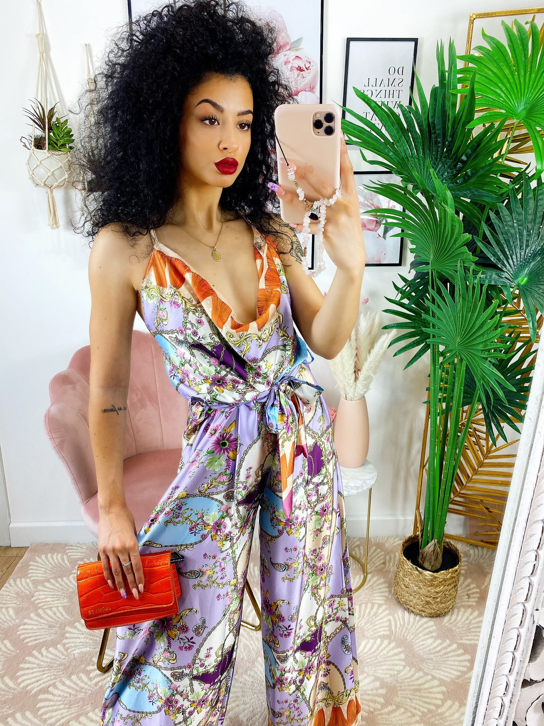 Tuta intera con stampa lilla - R.a. Boutique 