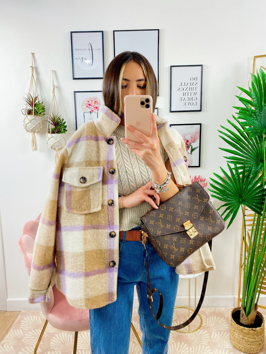 Giacca a quadri Beige/Lilla - R.a. Boutique 