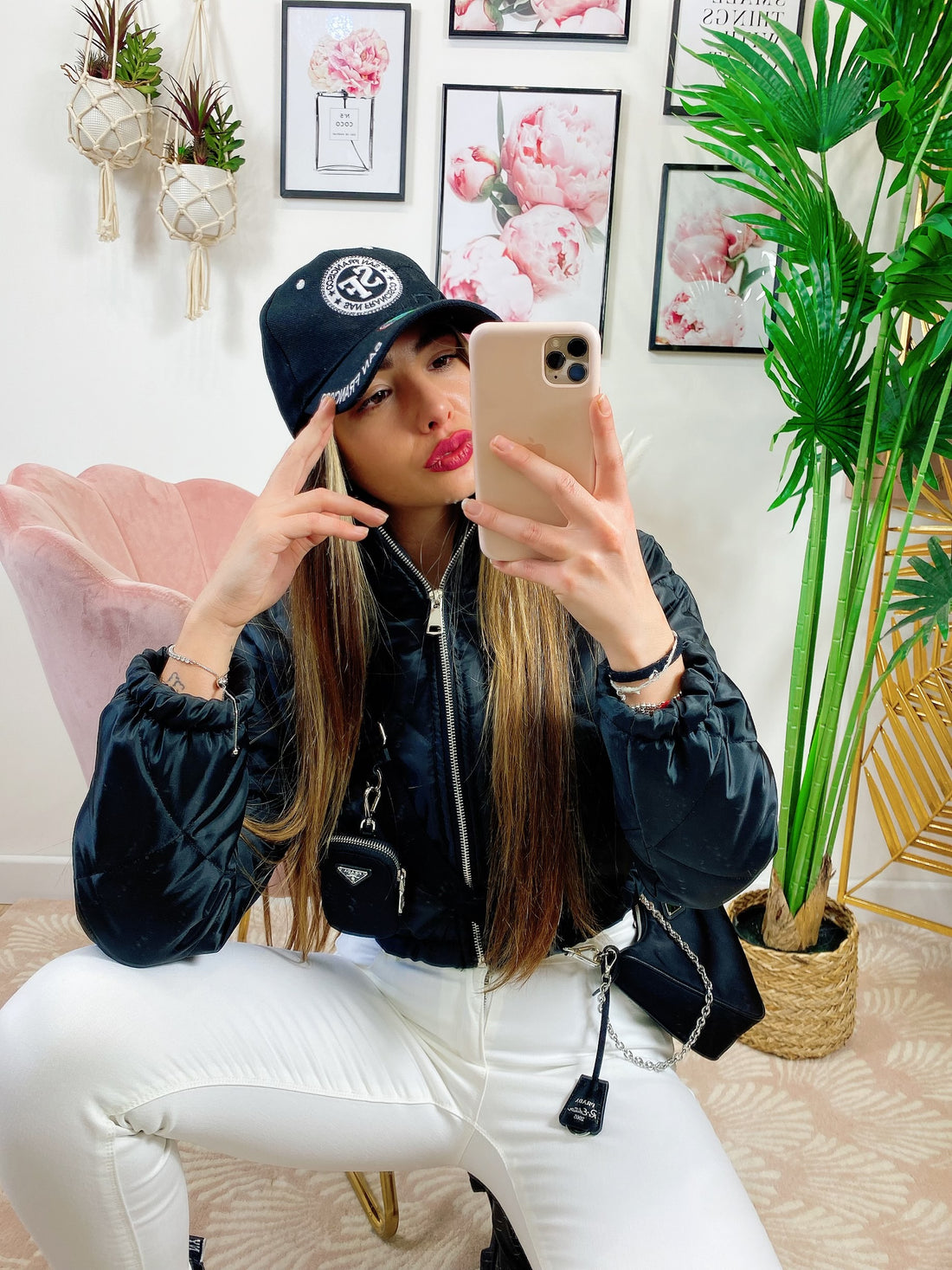 Bomber crop a rombi Nero - R.a. Boutique 