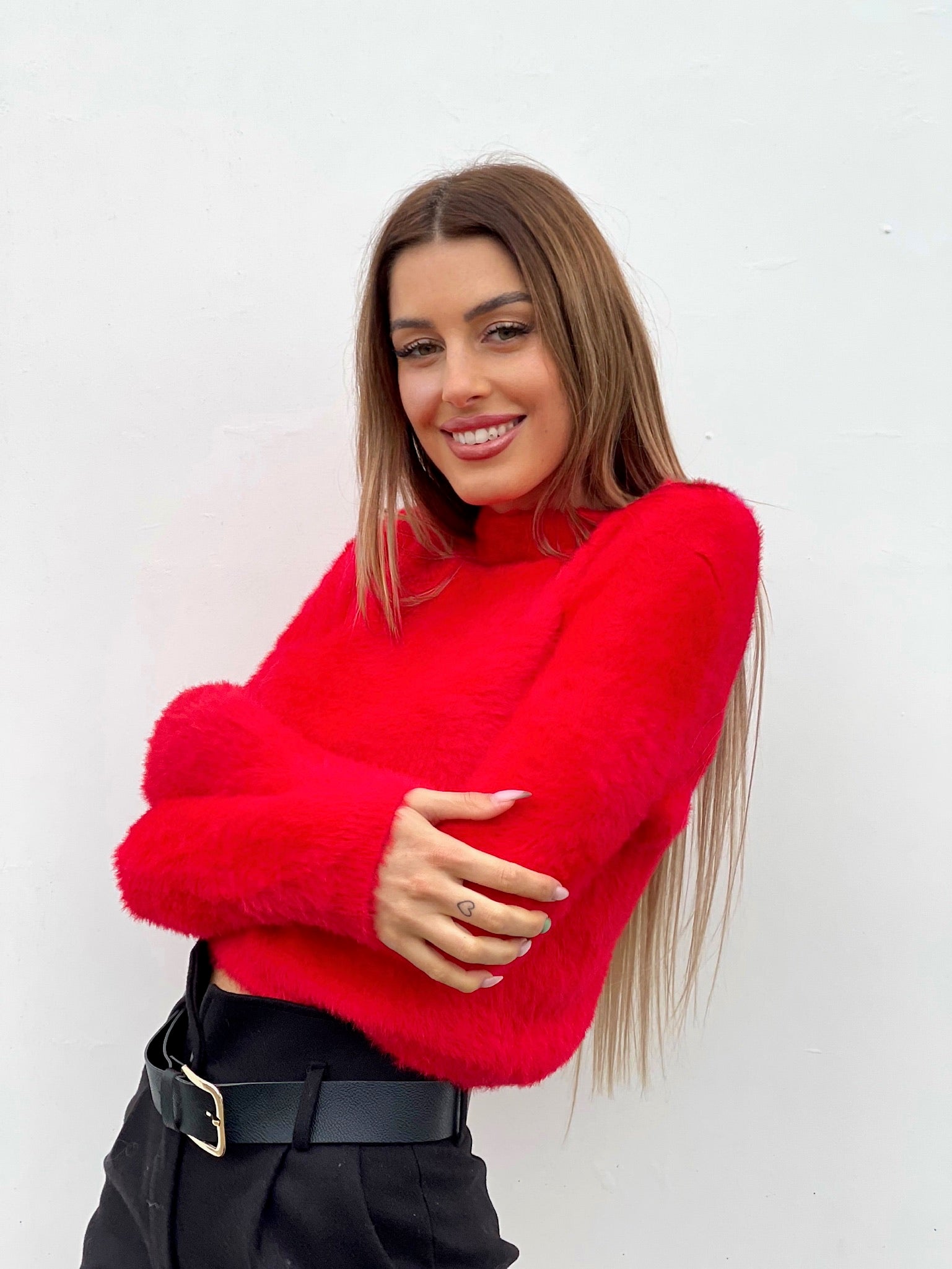 Maglioncino morbidissimo rosso - R.a. Boutique 