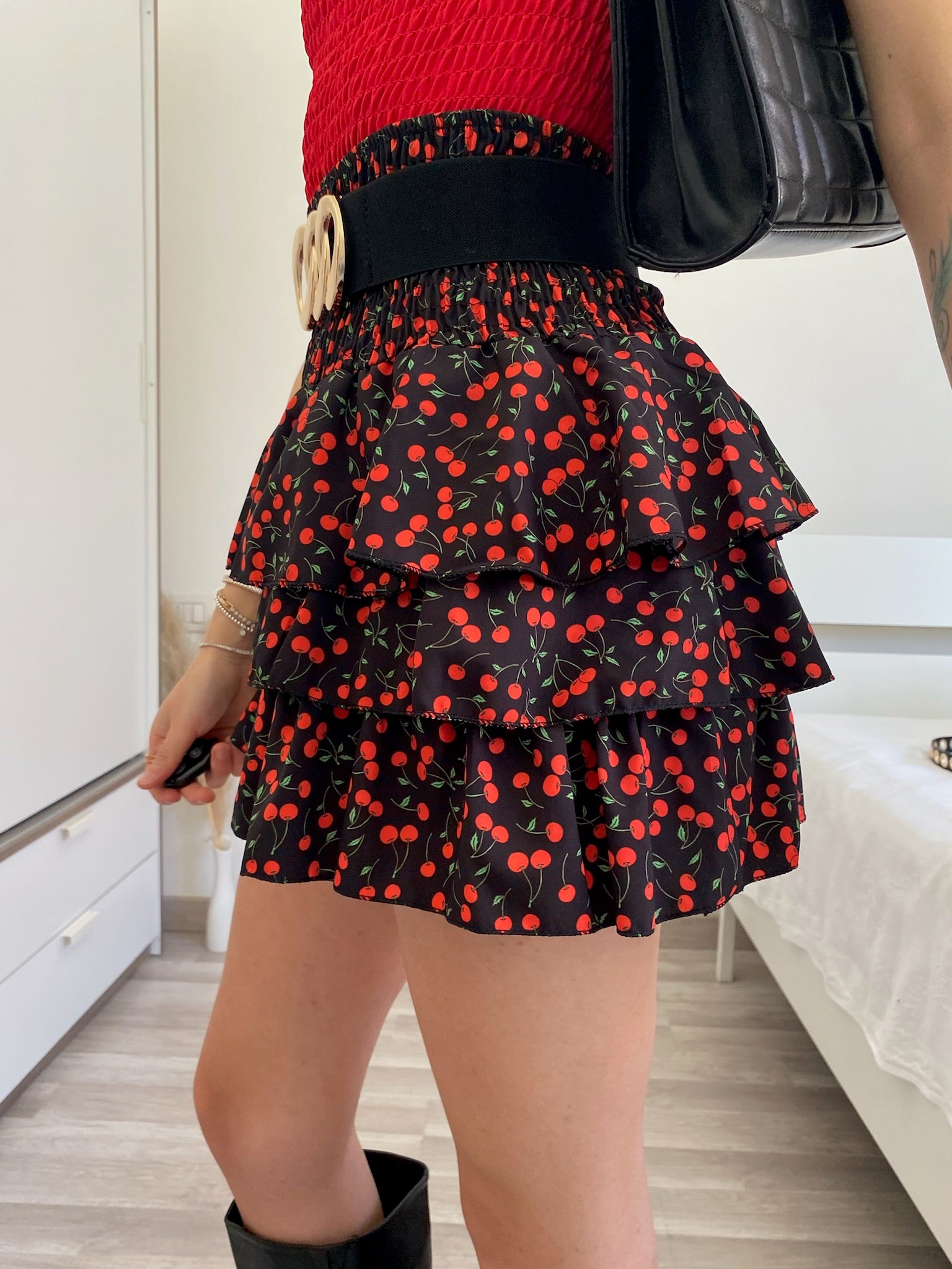 Gonna a balze con ciliegie - R.a. Boutique 