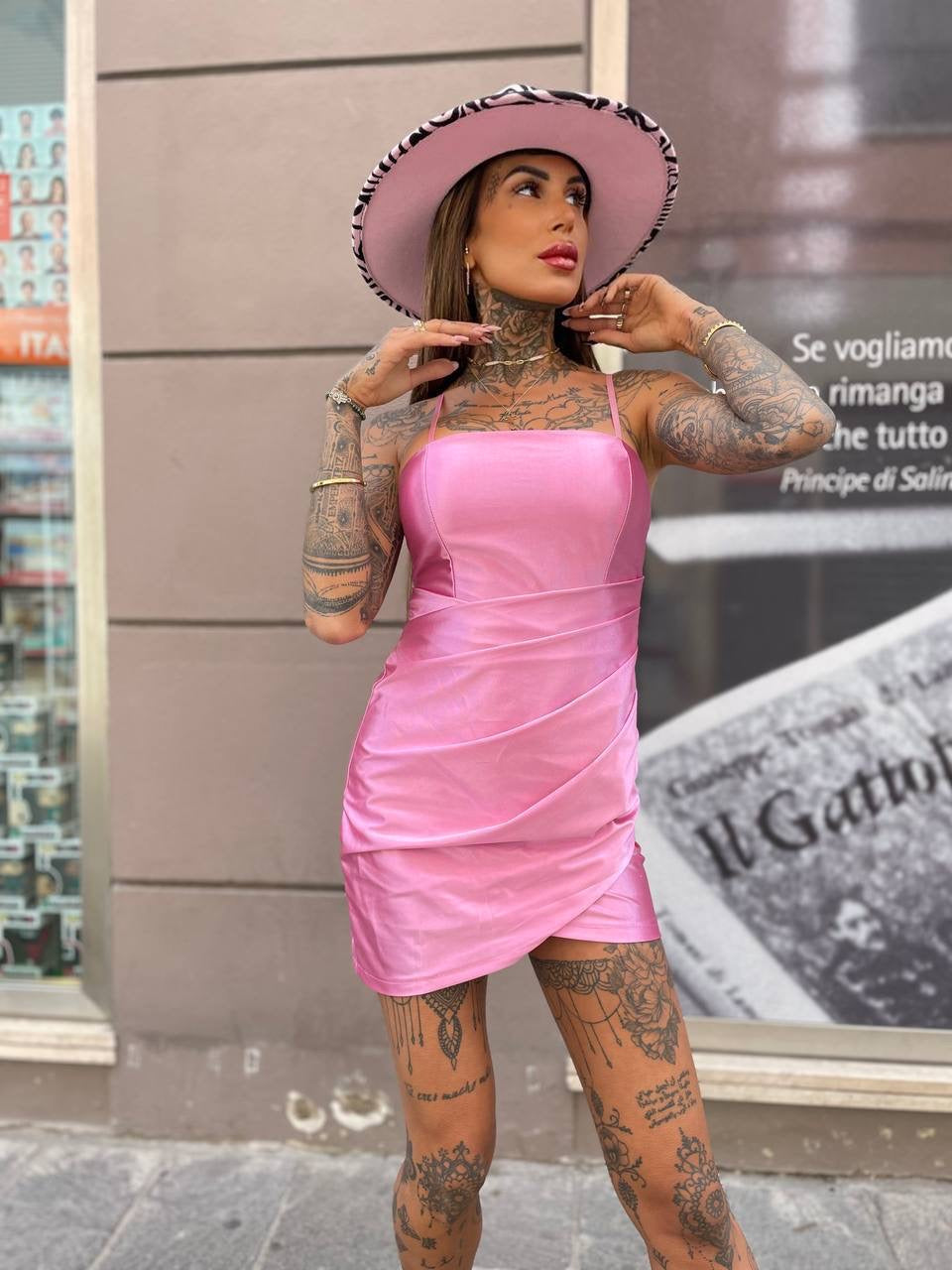 Abito a portafoglio rosa - R.a. Boutique 