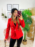 Blazer con bottoni Rosso - R.a. Boutique 