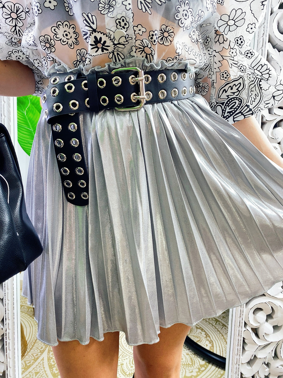 Gonna a pieghine tessuto leggero - R.a. Boutique 