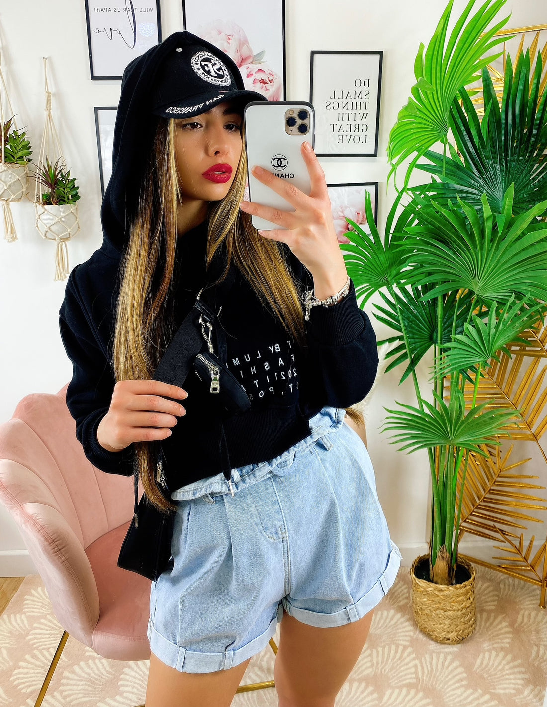 Felpa con scritte Nera - R.a. Boutique 