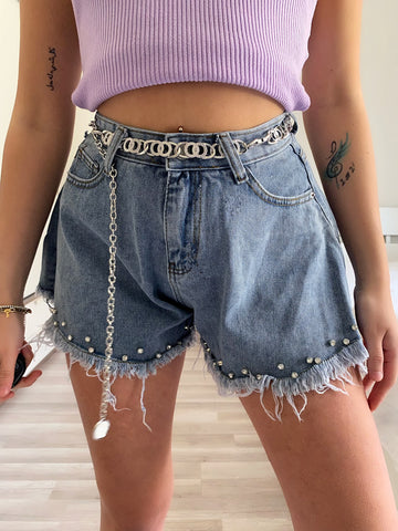 Short a farfalla con strass - R.a. Boutique 