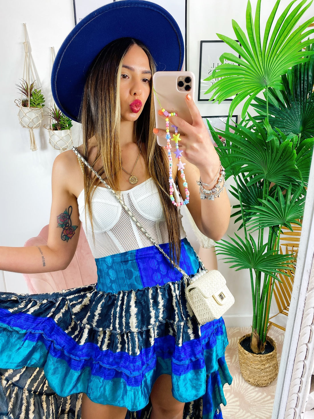 Gonna asimmetrica zebrata blu - R.a. Boutique 