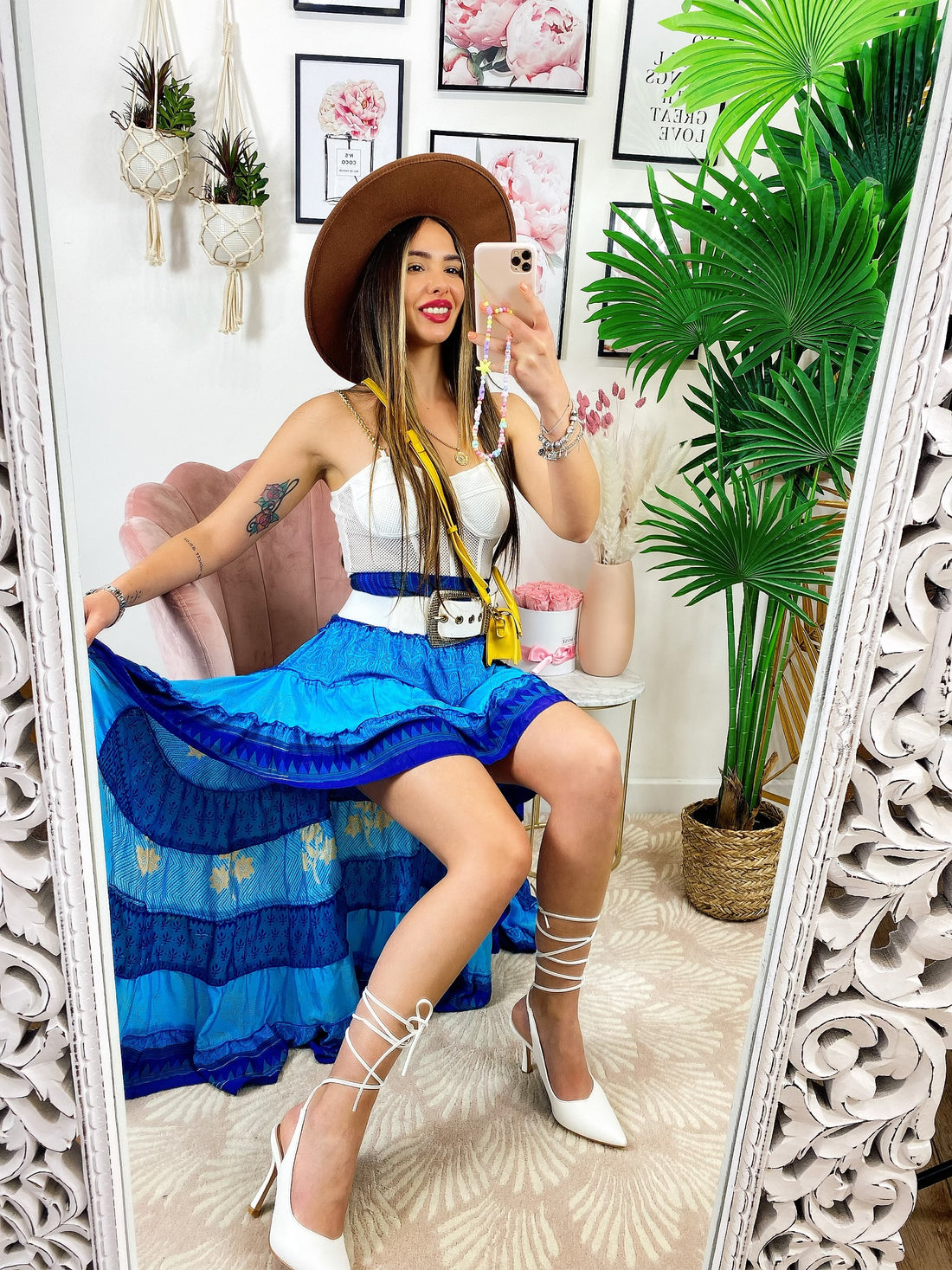 Gonna asimmetrica Celeste e blu - R.a. Boutique 