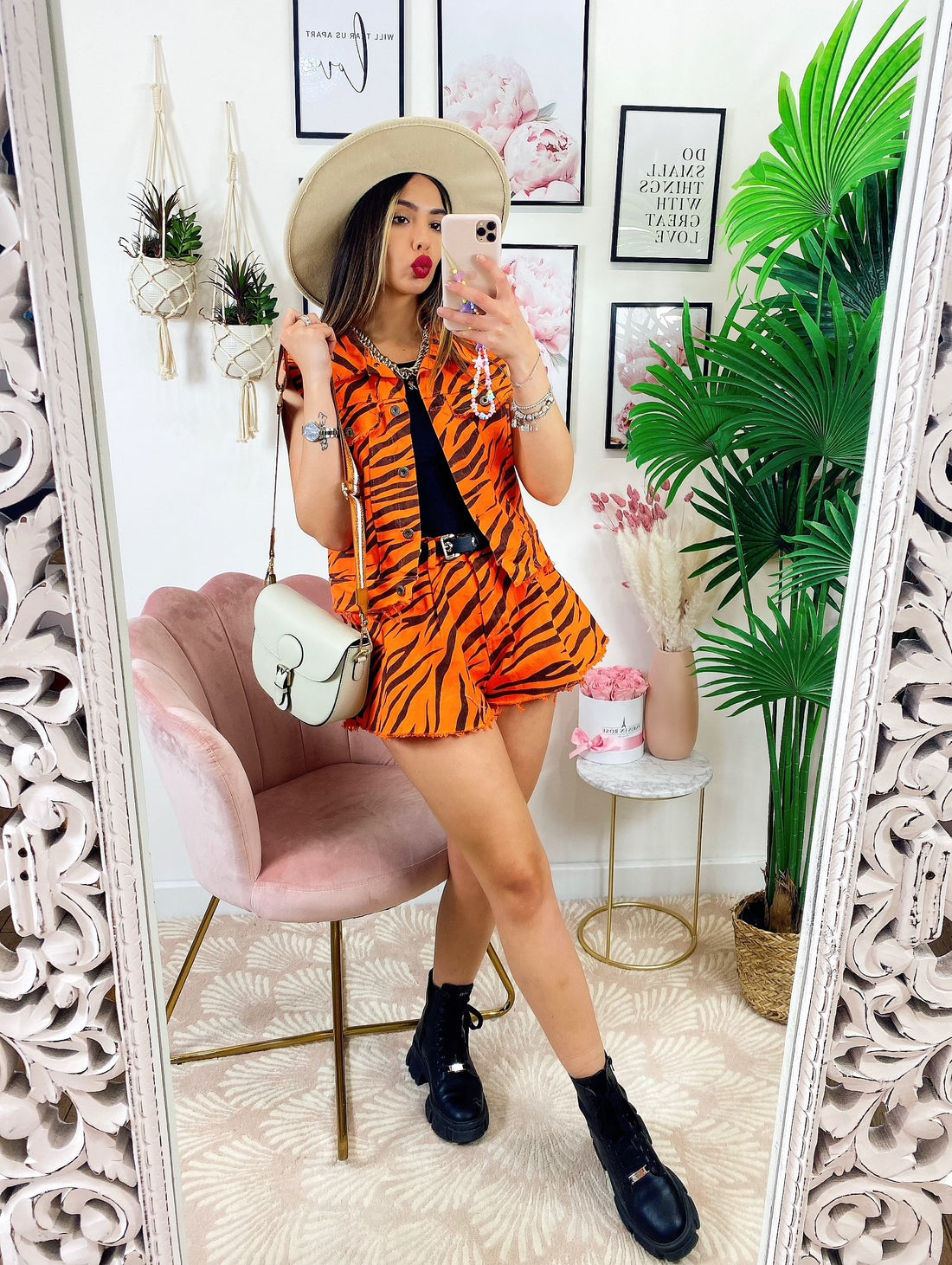 Completo zebrato arancio - R.a. Boutique 