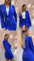 Completo giacca corta e gonna blu elettrico - R.a. Boutique 