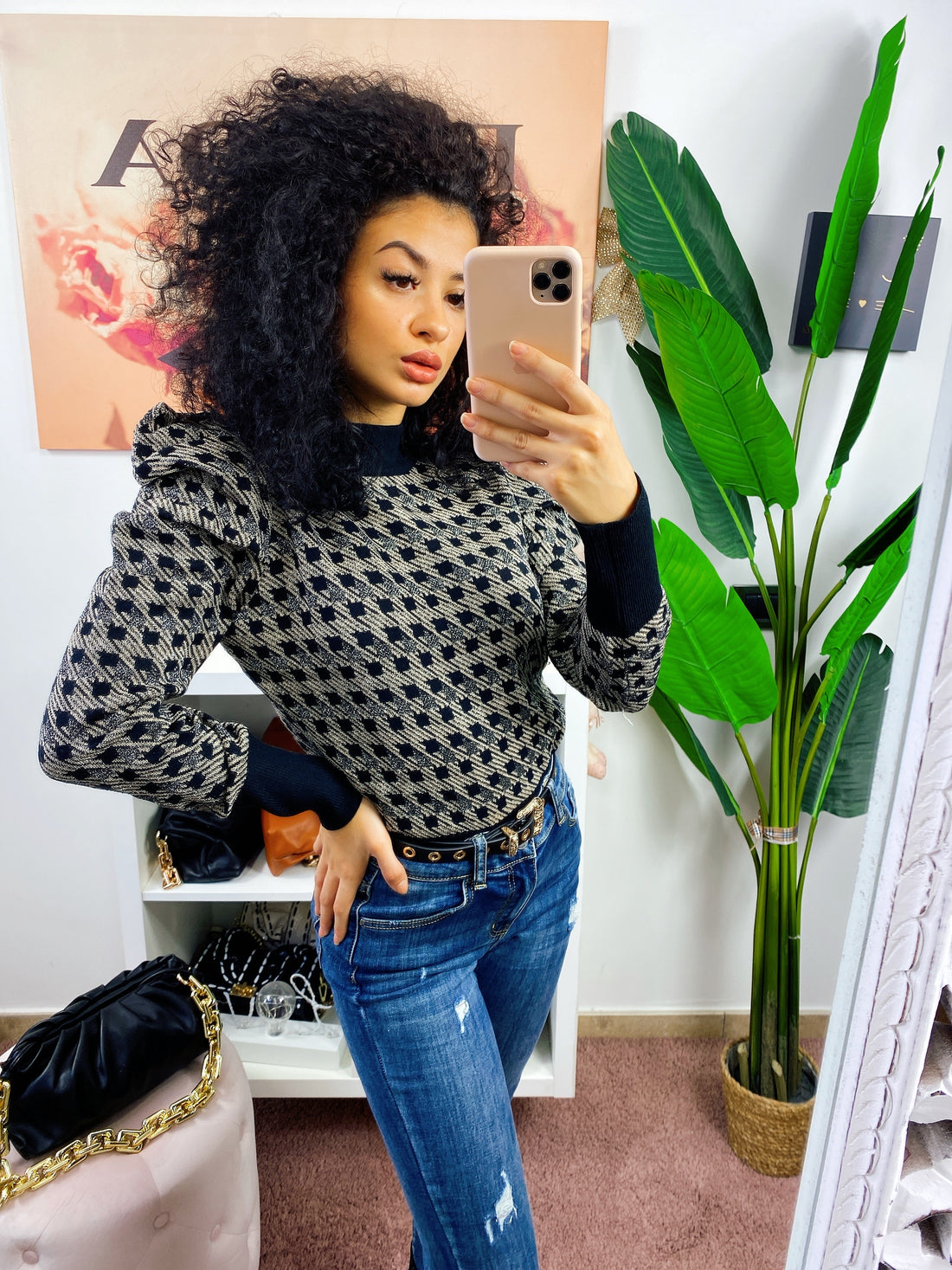 Maglione pied de poule - R.a. Boutique 