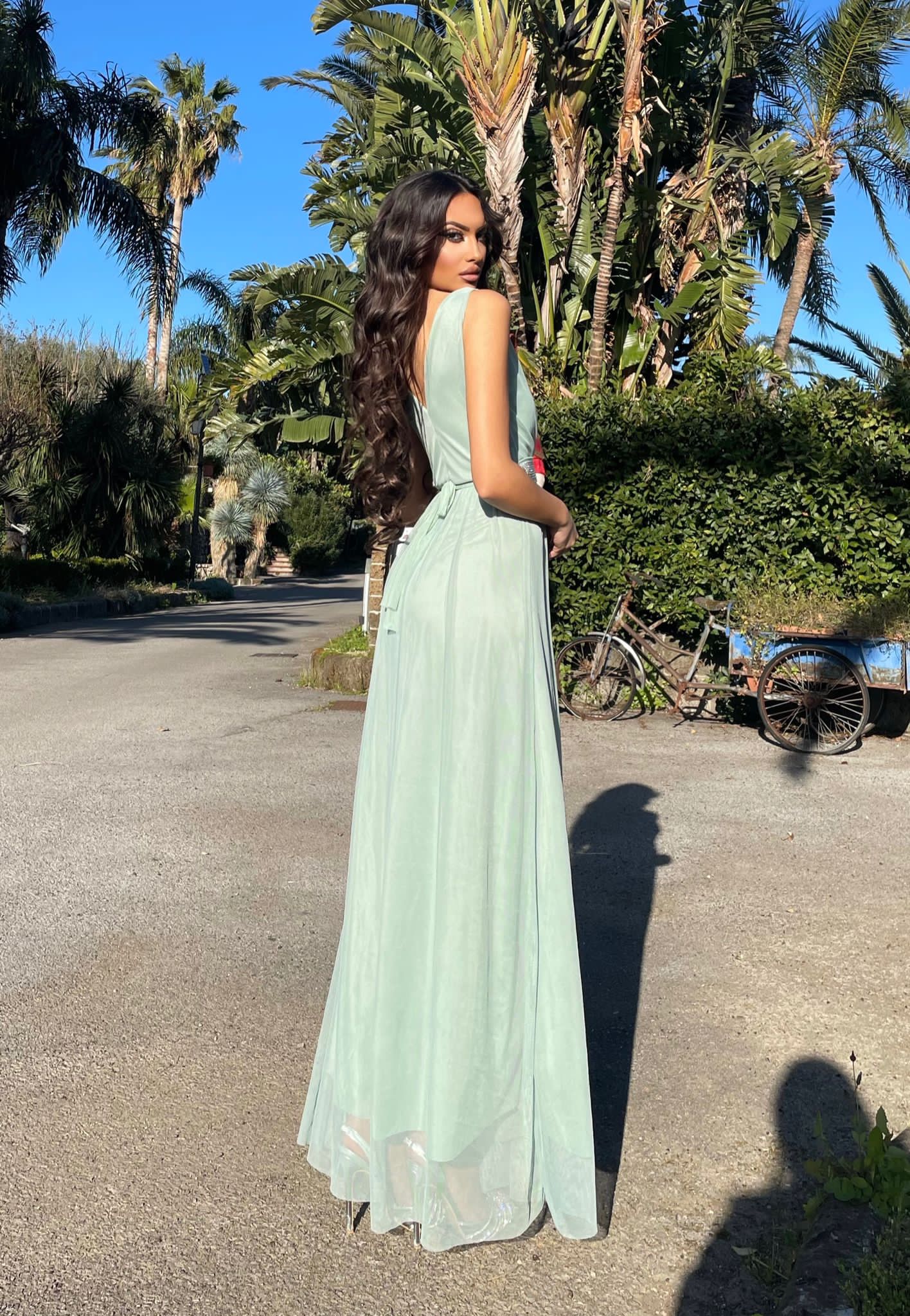 Abito in tulle verde pastello - R.a. Boutique 