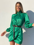 Abito in raso verde smeraldo - R.a. Boutique 