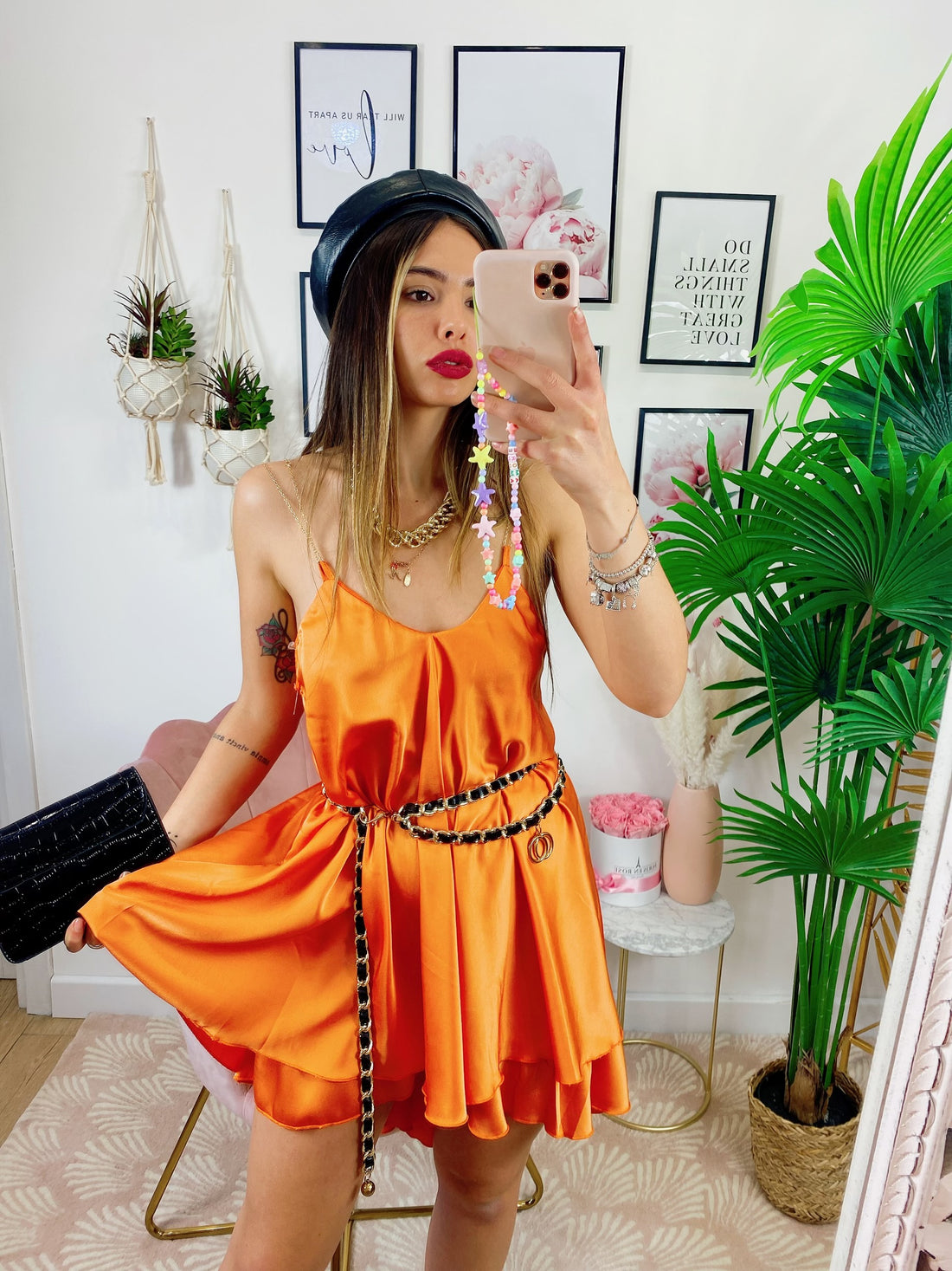 Abito con catenina Arancio - R.a. Boutique 