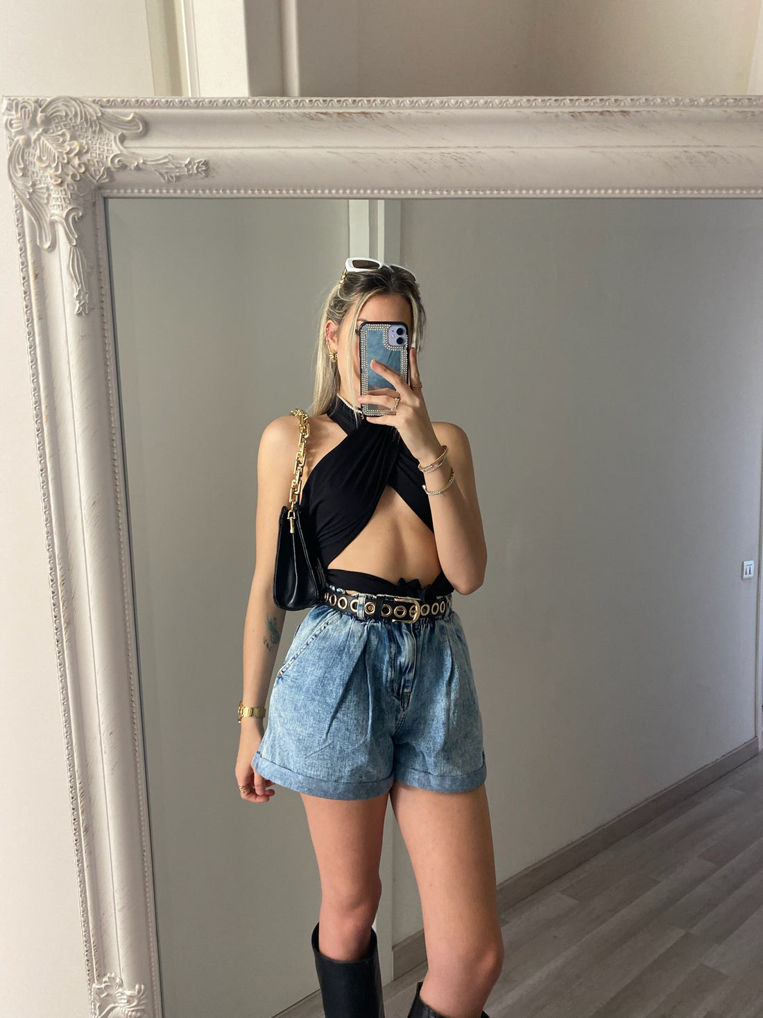 Top a fascia nero - R.a. Boutique 