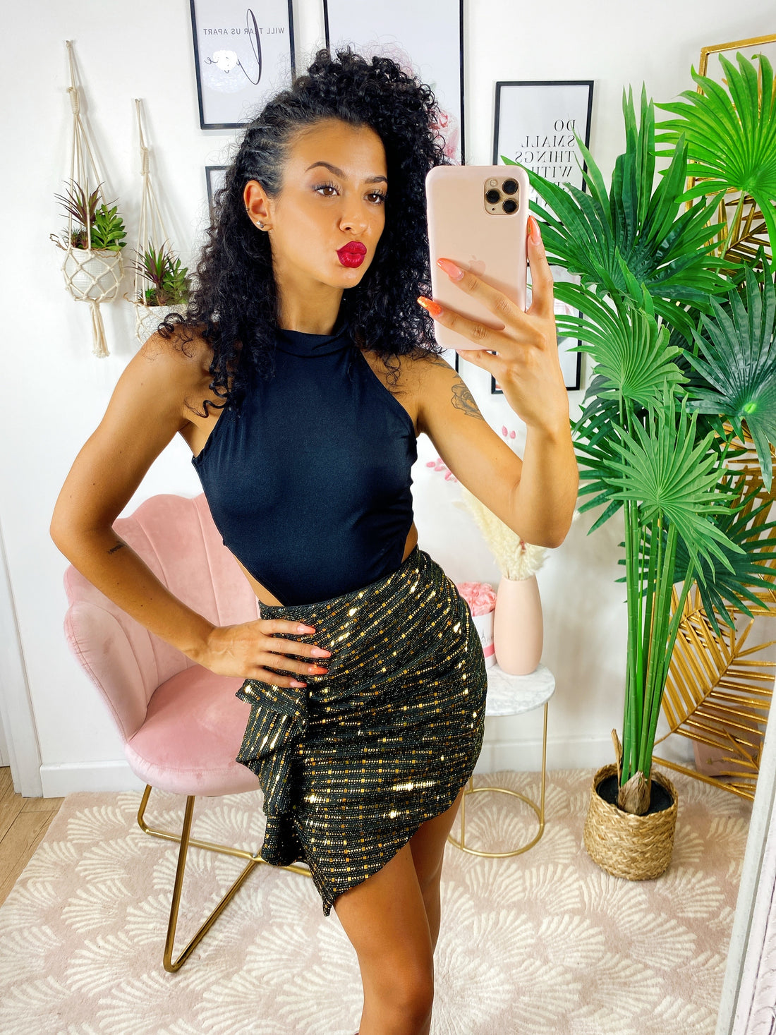 Gonna con rouge Gold - R.a. Boutique 