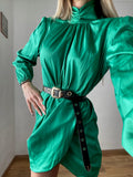 Abito in raso verde smeraldo - R.a. Boutique 