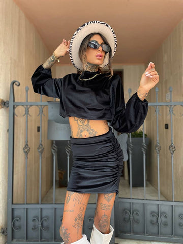 Completo top e gonna in velluto - R.a. Boutique 