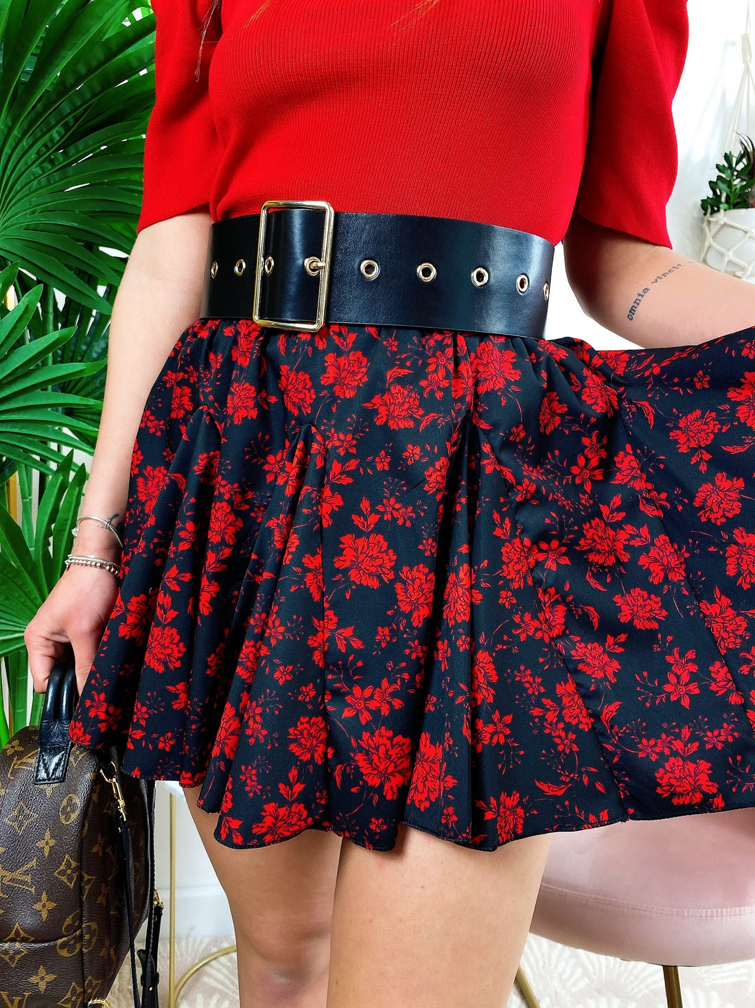 Gonna a fiorellini Rossi - R.a. Boutique 