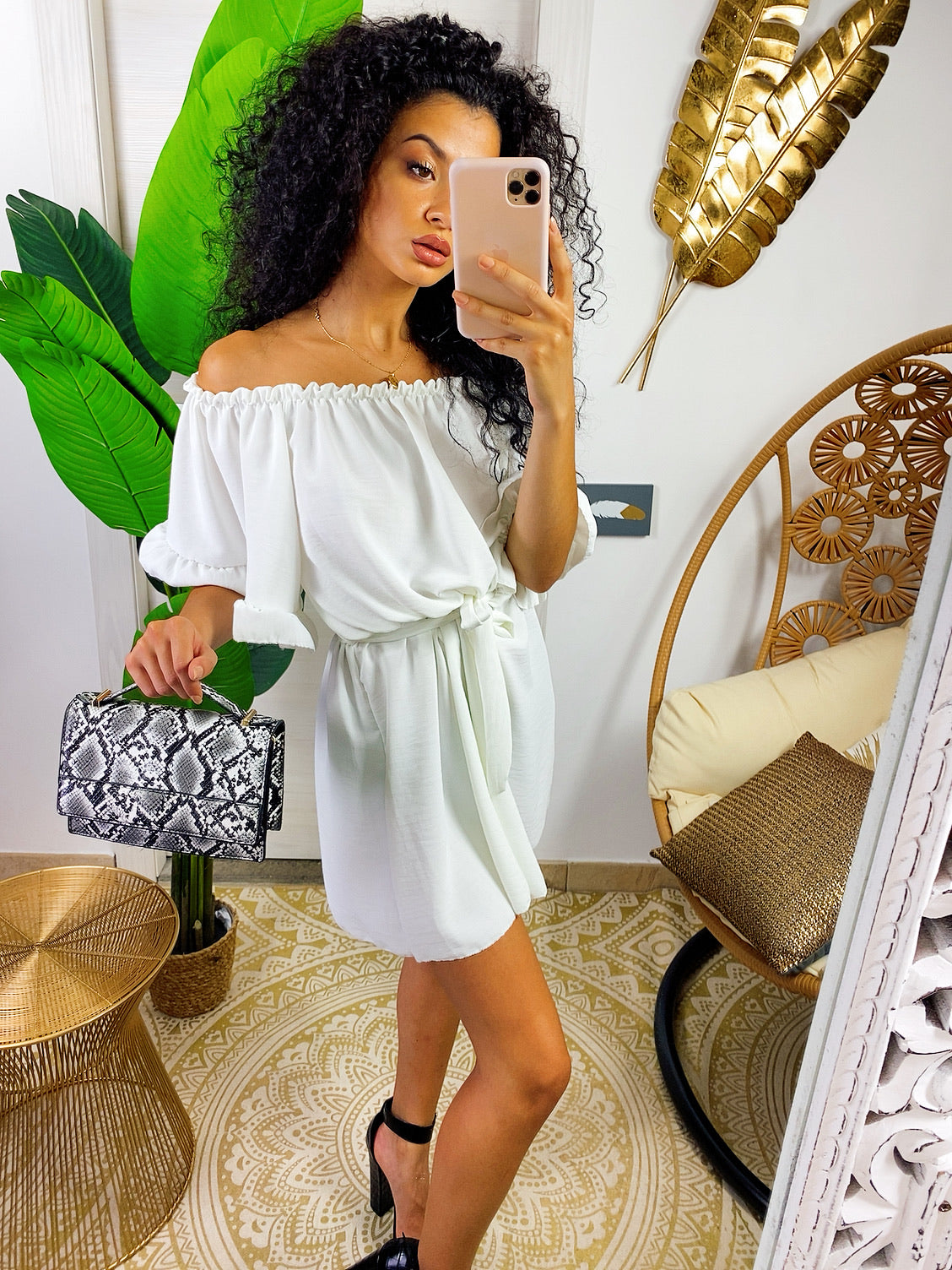 Tutina con scollo a barchetta e arricciatura - R.a. Boutique 