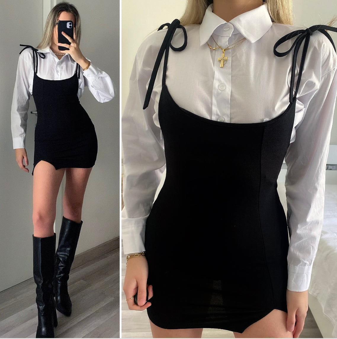 Abito nero con fiocchetti - R.a. Boutique 