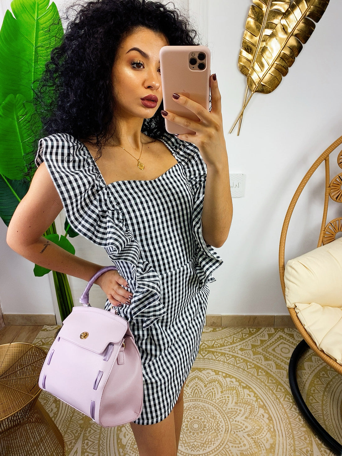 Abito in cotone a quadri - R.a. Boutique 