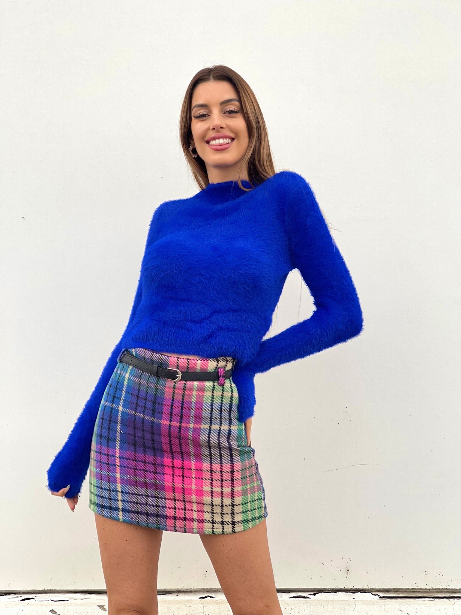 Maglioncino morbidissimo blu elettrico - R.a. Boutique 