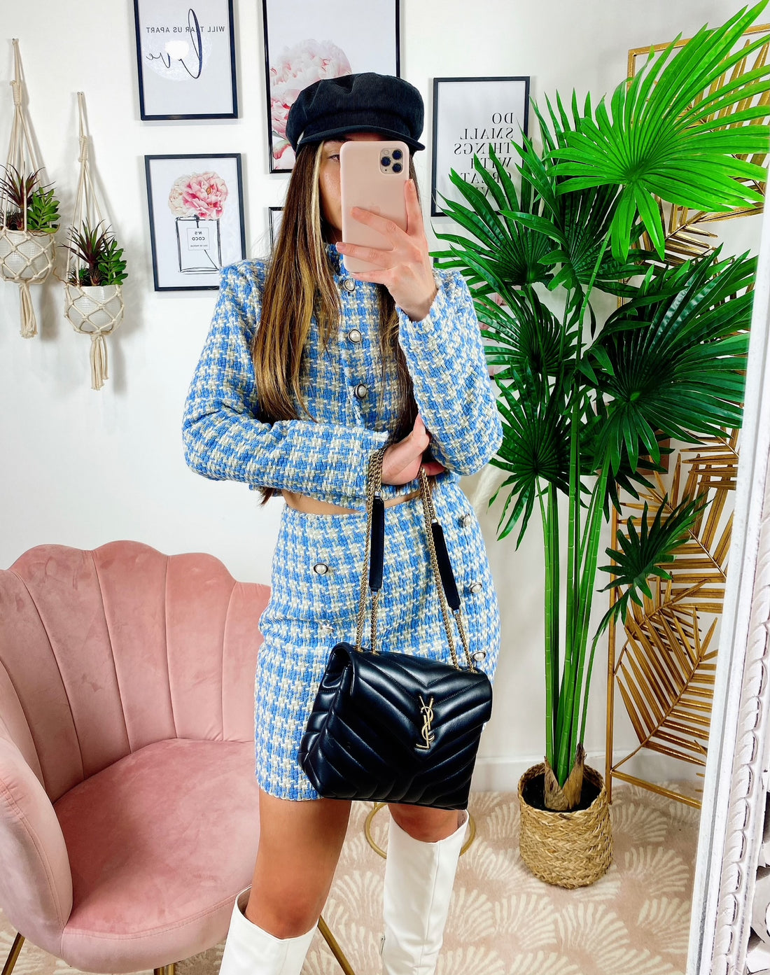 Completo Gonna e giacca pied de poule carta da zucchero - R.a. Boutique 