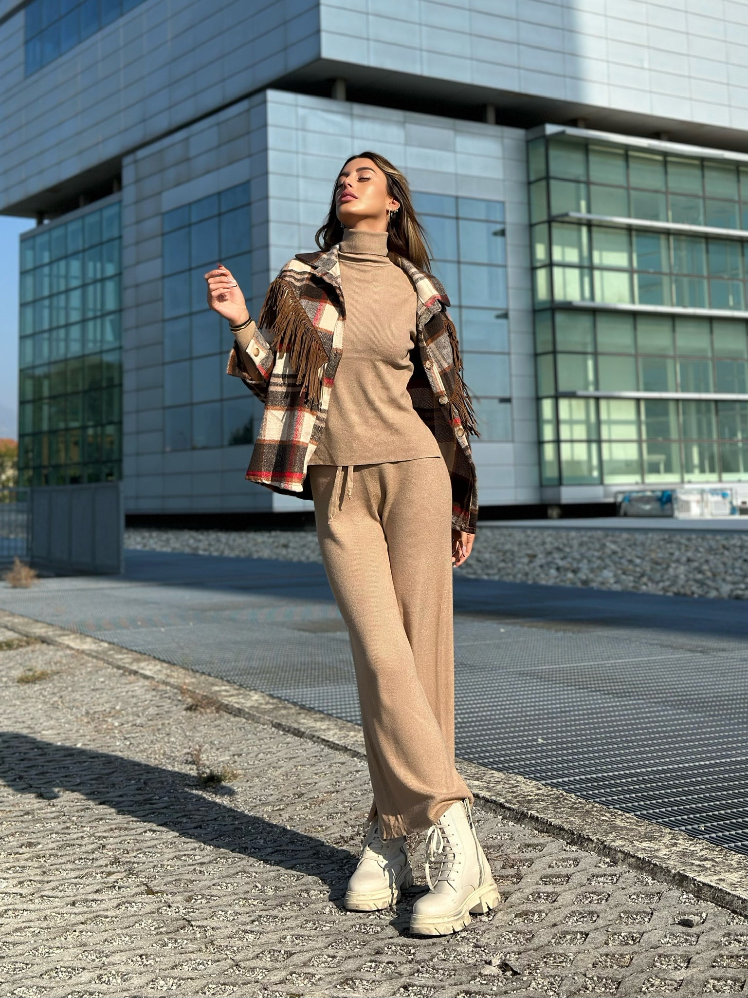 Completo Maglia e pantalone quality Camel - R.a. Boutique 