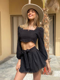 Completo in pizzo San Gallo nero - R.a. Boutique 