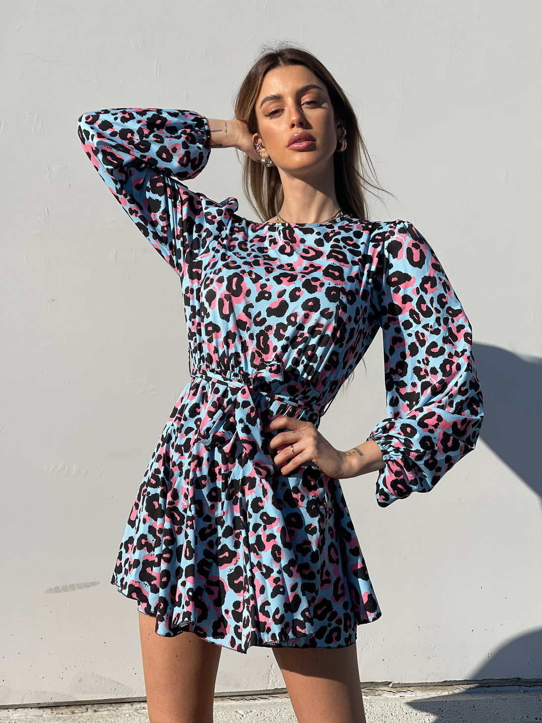 Abito maculato celeste e rosa - R.a. Boutique 