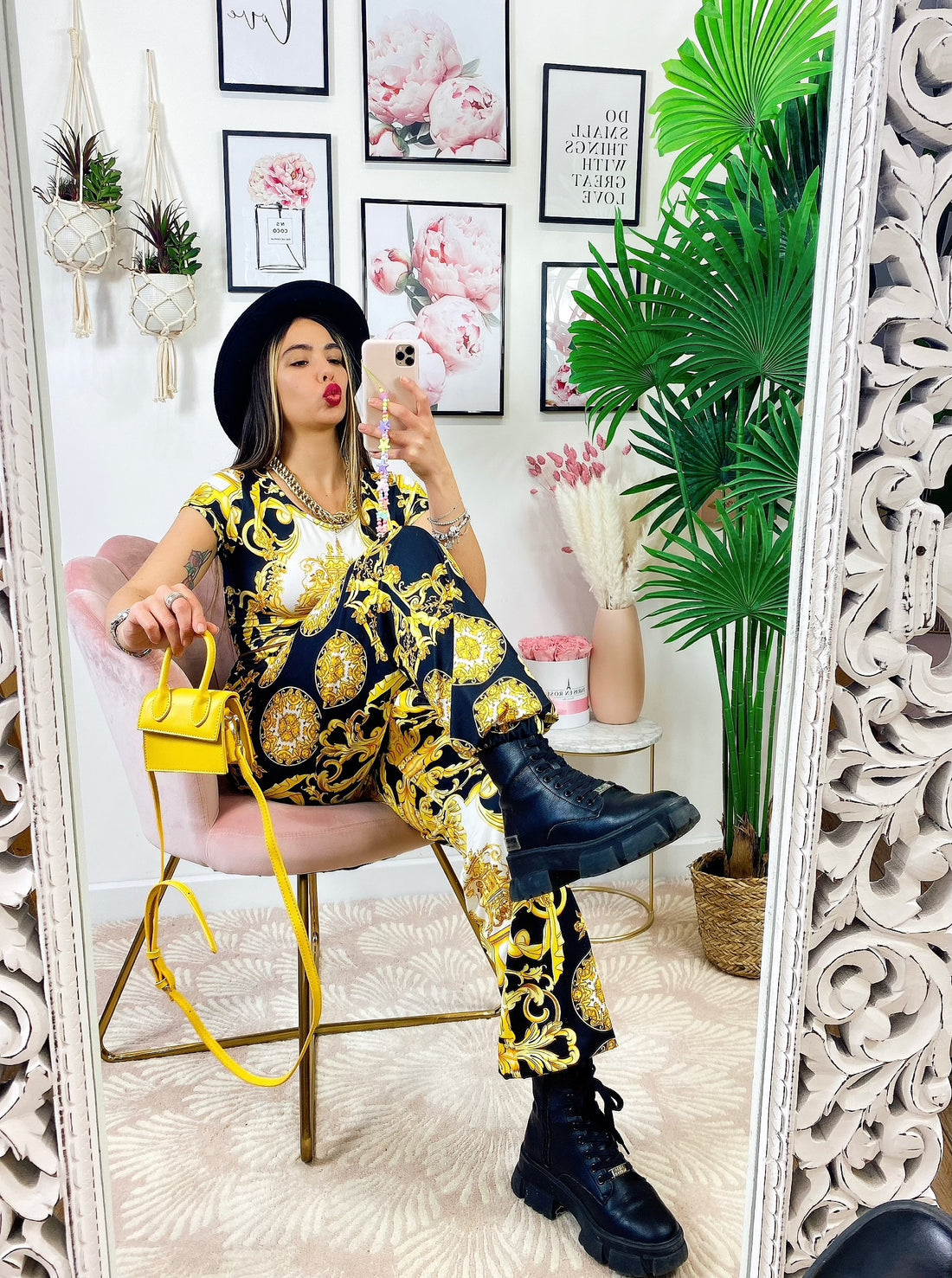 Completo Maglia e Pantalone etnico base Nera - R.a. Boutique 