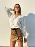 Maglione con onde e bottoni gioiello Bianco - R.a. Boutique 