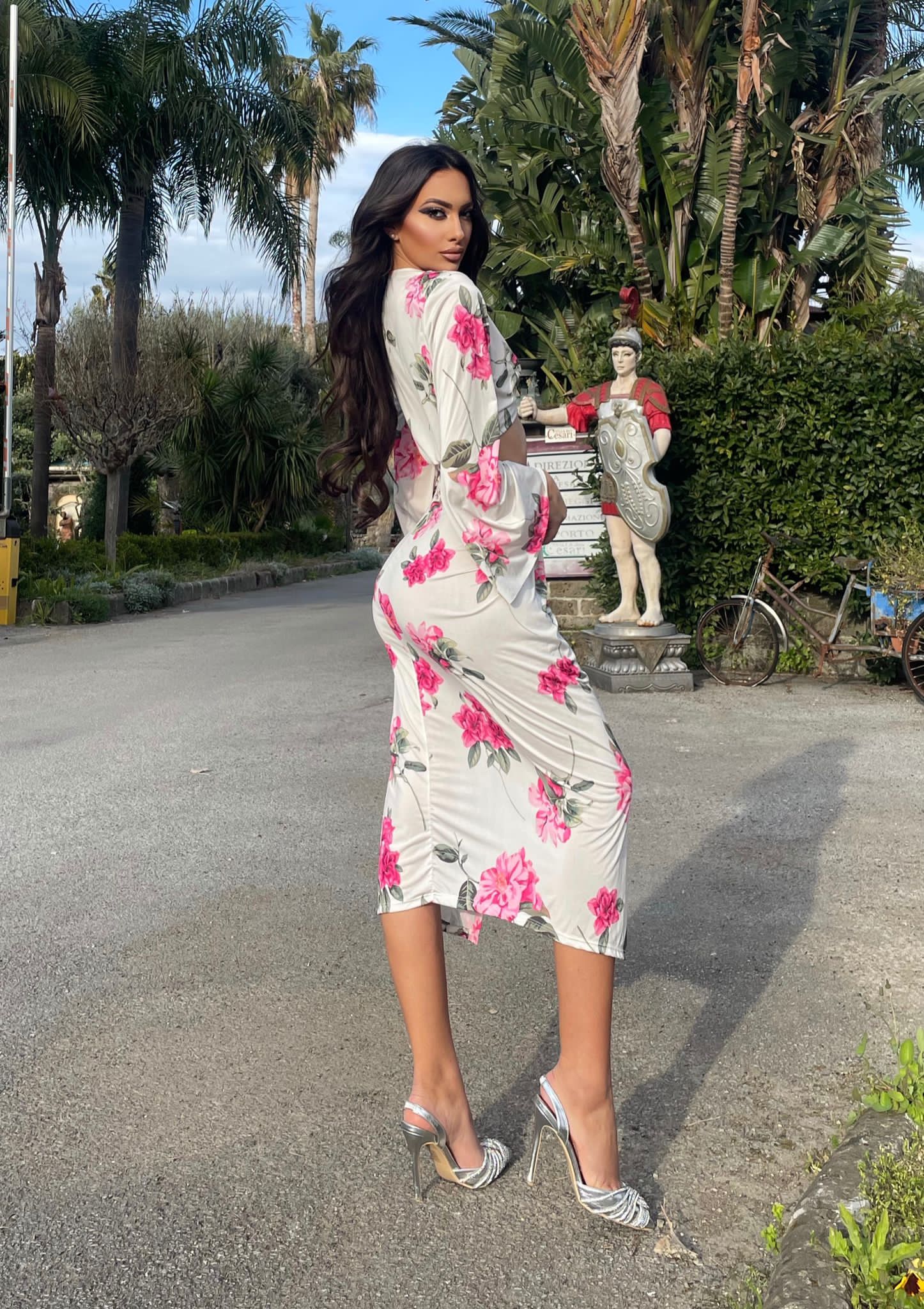 Completo top e gonna con fiori - R.a. Boutique 