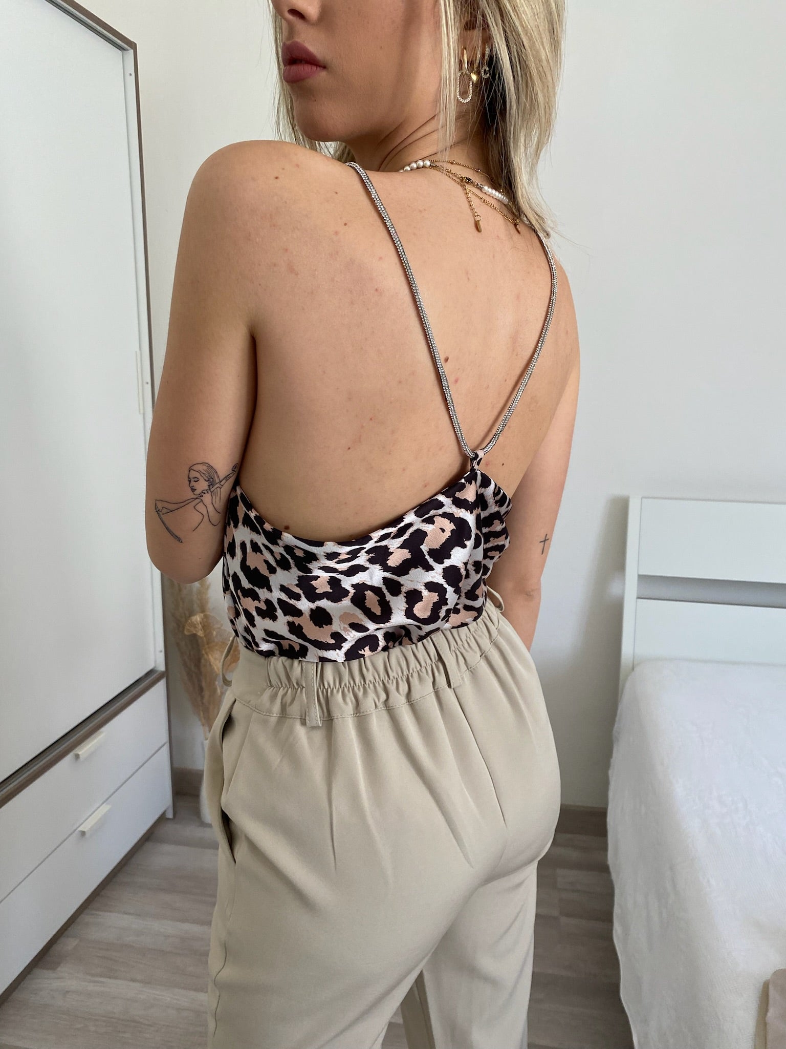Canotta animalier con punto luce - R.a. Boutique 