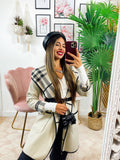 Cappotto check beige con cintura - R.a. Boutique 