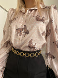 Camicia con stampa animalier beige - R.a. Boutique 
