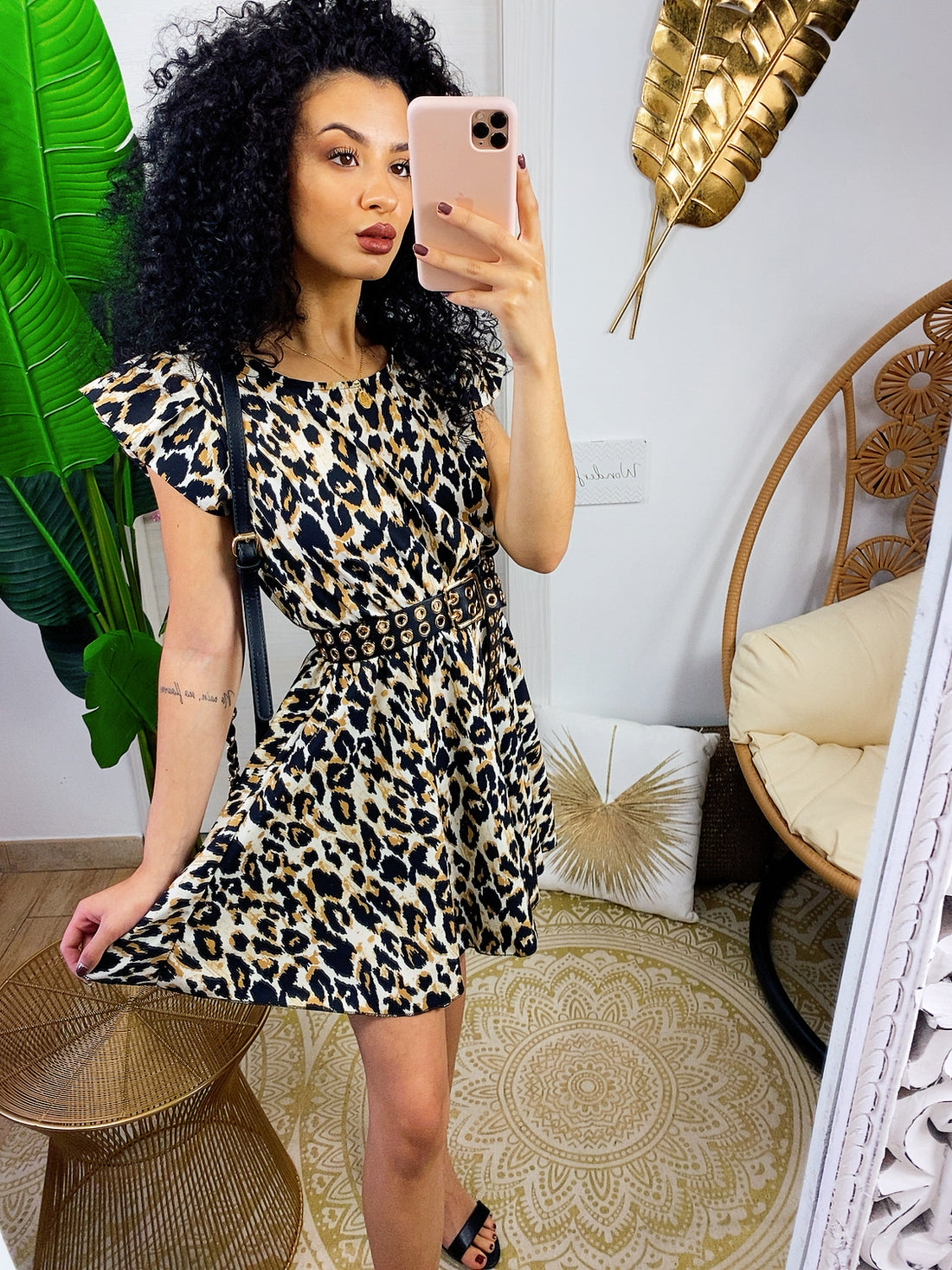 Abito animalier con elastico in vita - R.a. Boutique 